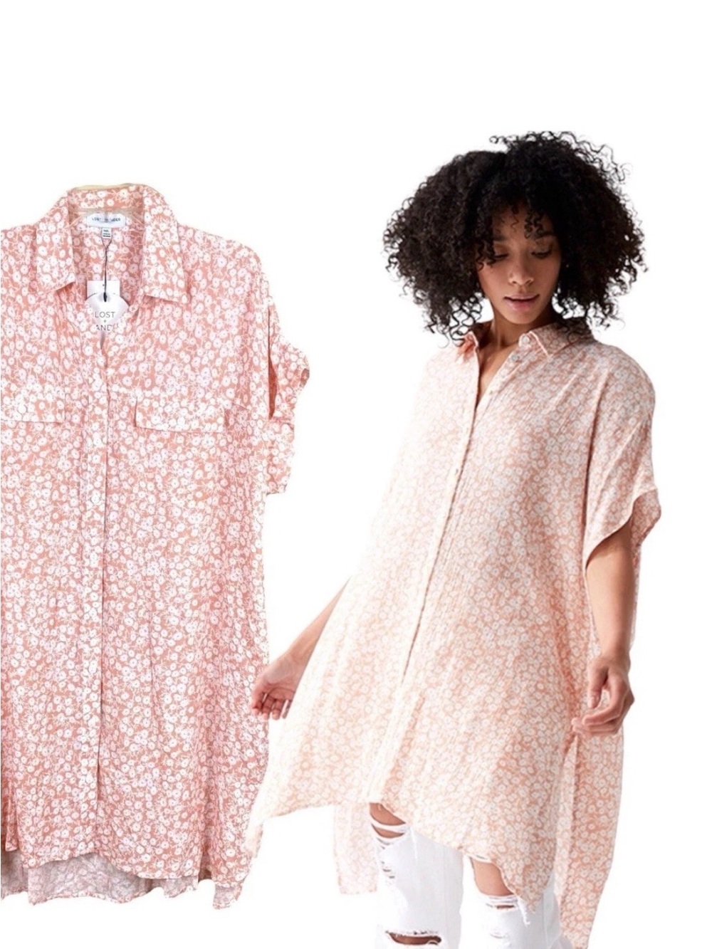 🍑Lost+Wander "Pick Me In The Desert" Tunic / Seascape Cover-Up Dress EUC XL 2XL